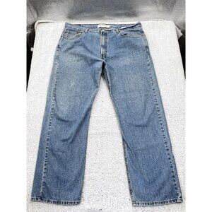 Levis 505 Jeans Mens 42x32 Regular Fit Blue Medium Light Wash